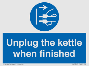 Unplug the kettle when finished